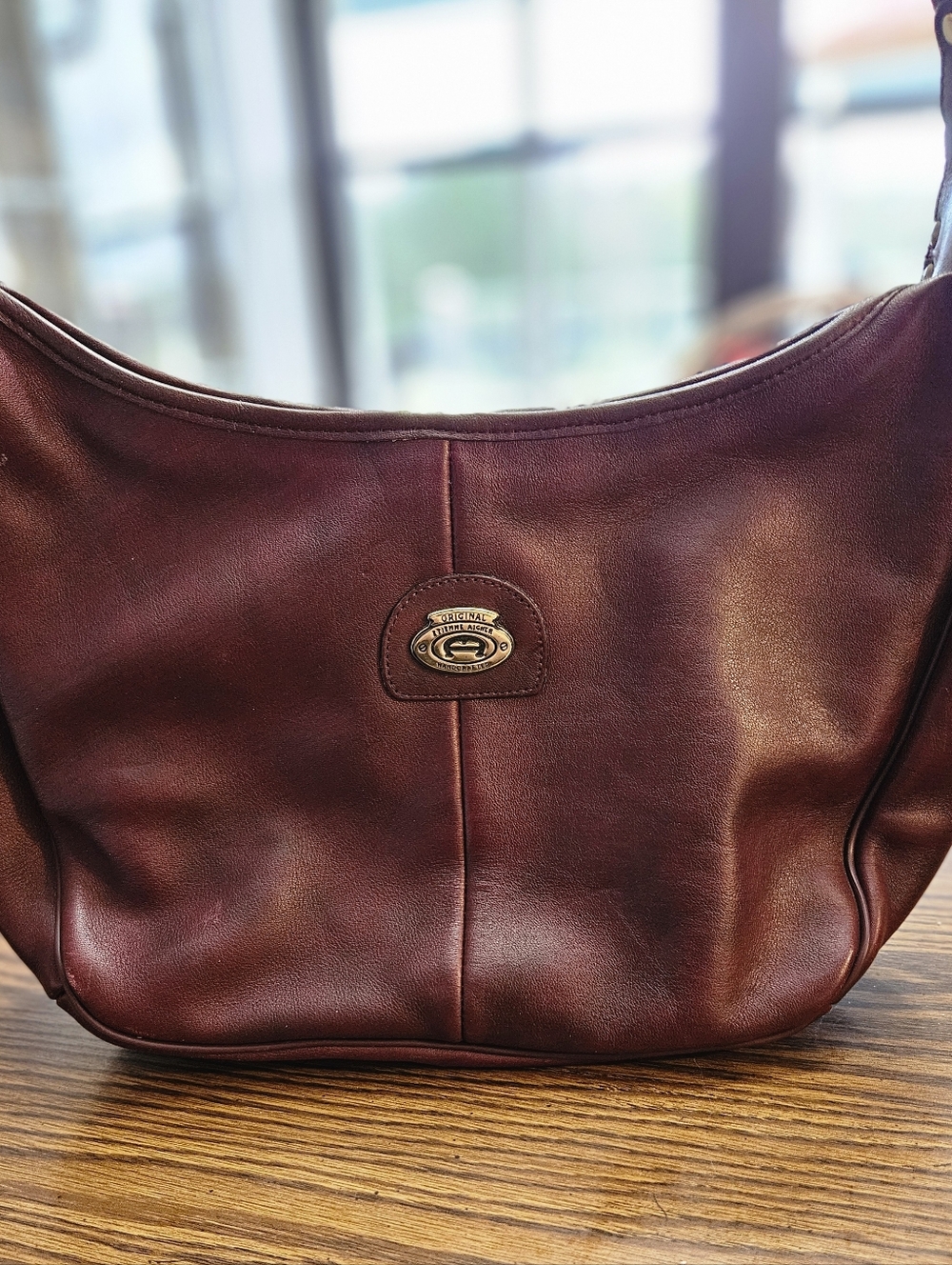 Etienne Aigner Deep Burgundy Leather Shoulder Bag